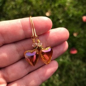 Heart on fire earrings -love earrings- valentines